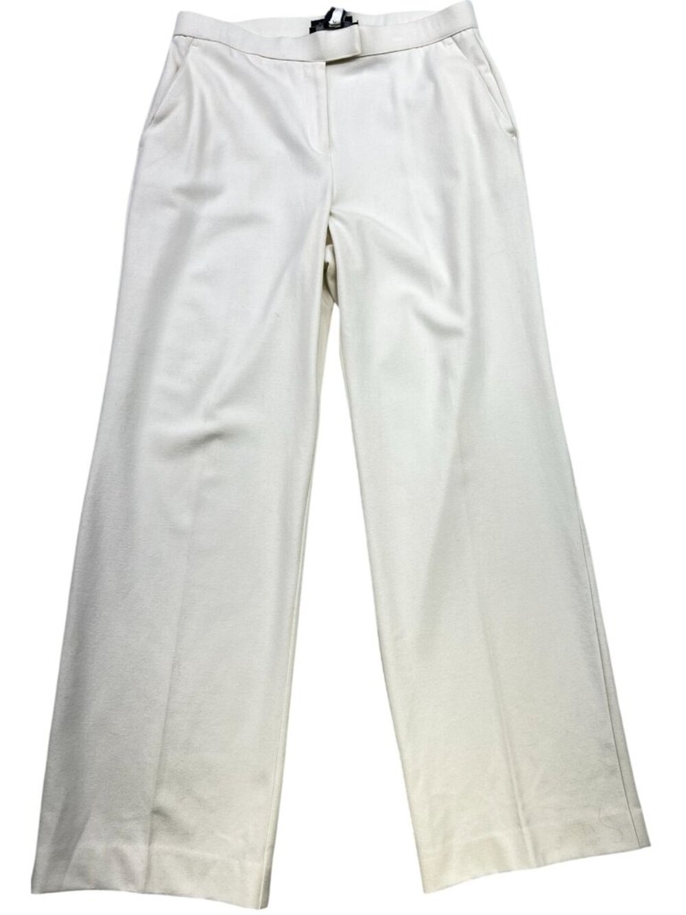 Norton McNaughton Women's Wool Dress Pants Flat Front Stretch Size 10 Ivory